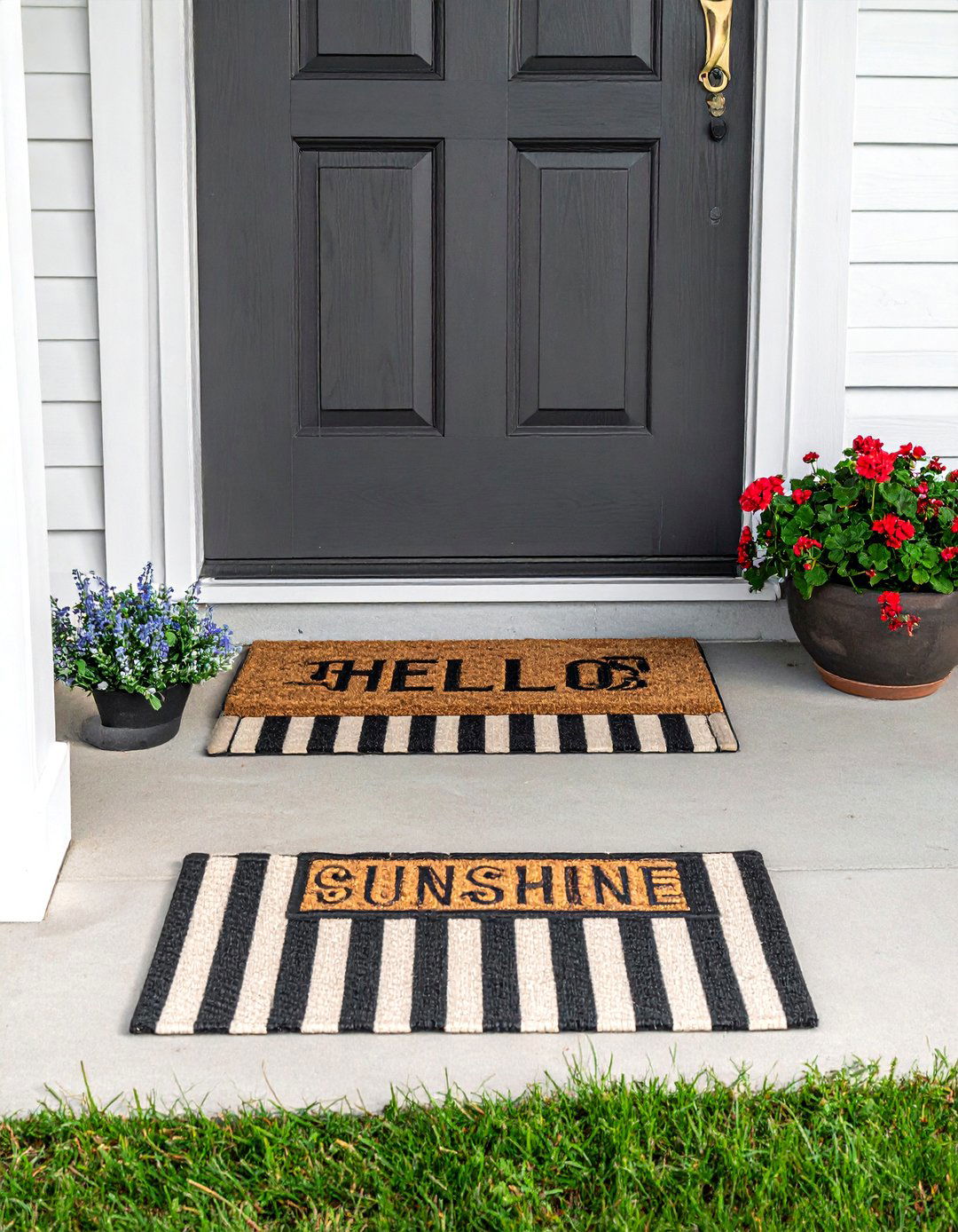 Layered Doormats for a Summer Entryway - 15 Summer Front Door Decor Ideas for a Welcoming Entry