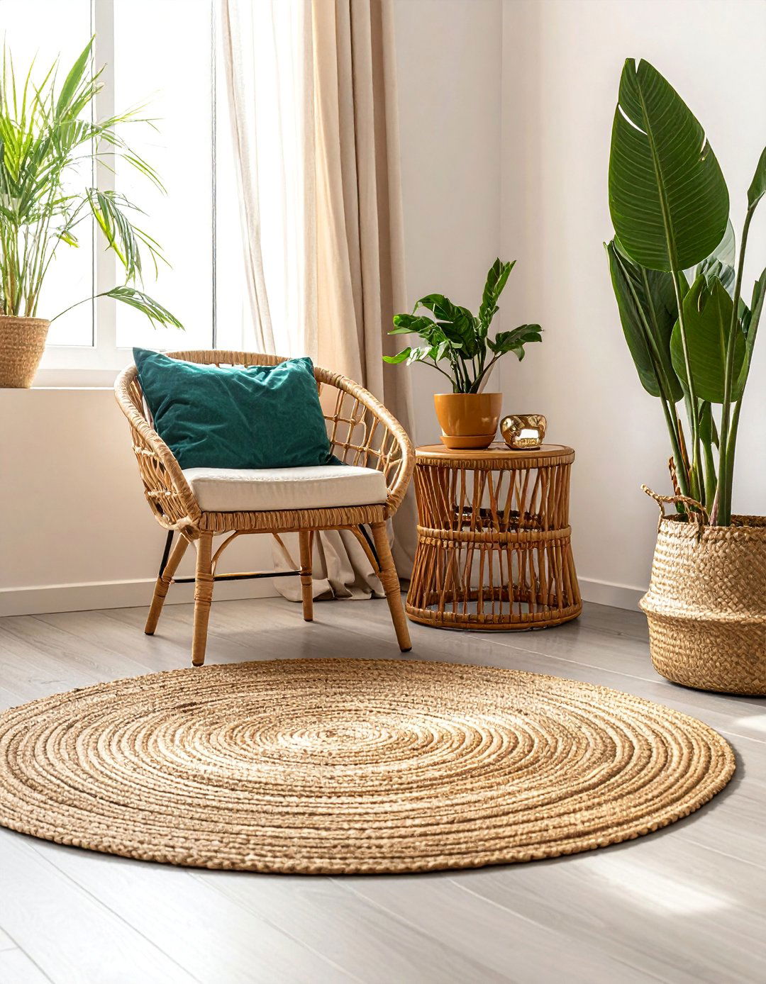 Layered Jute and Rattan Textures - 20 Desert-Themed Room Ideas for a Unique Aesthetic