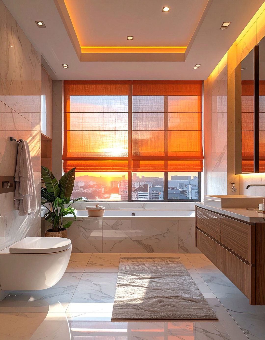 Layered Shade Systems - 30 Bathroom Window Treatment Ideas for Privacy