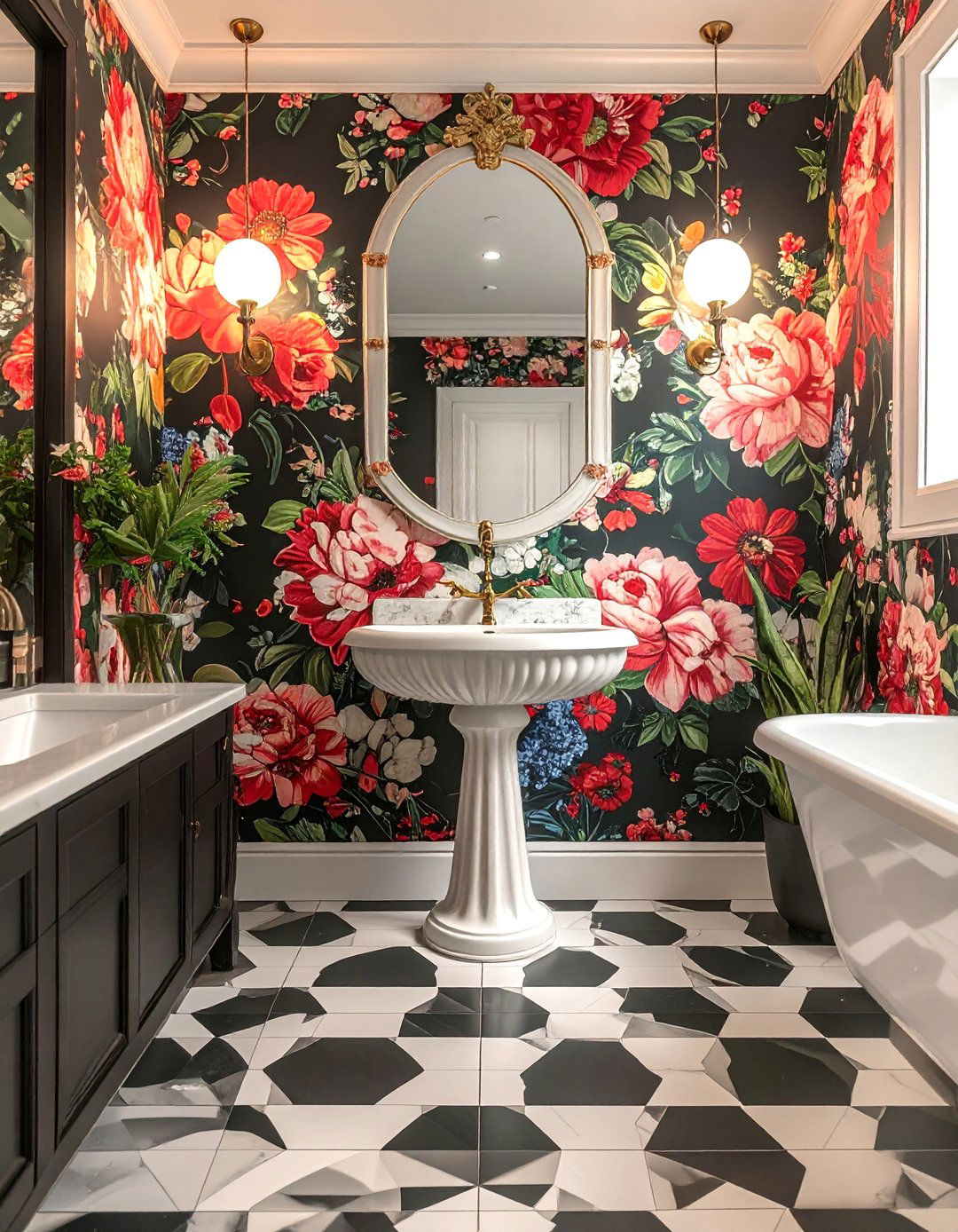 Layering Competing Patterns - 20 Maximalist Bathroom Design Ideas for Bold Style