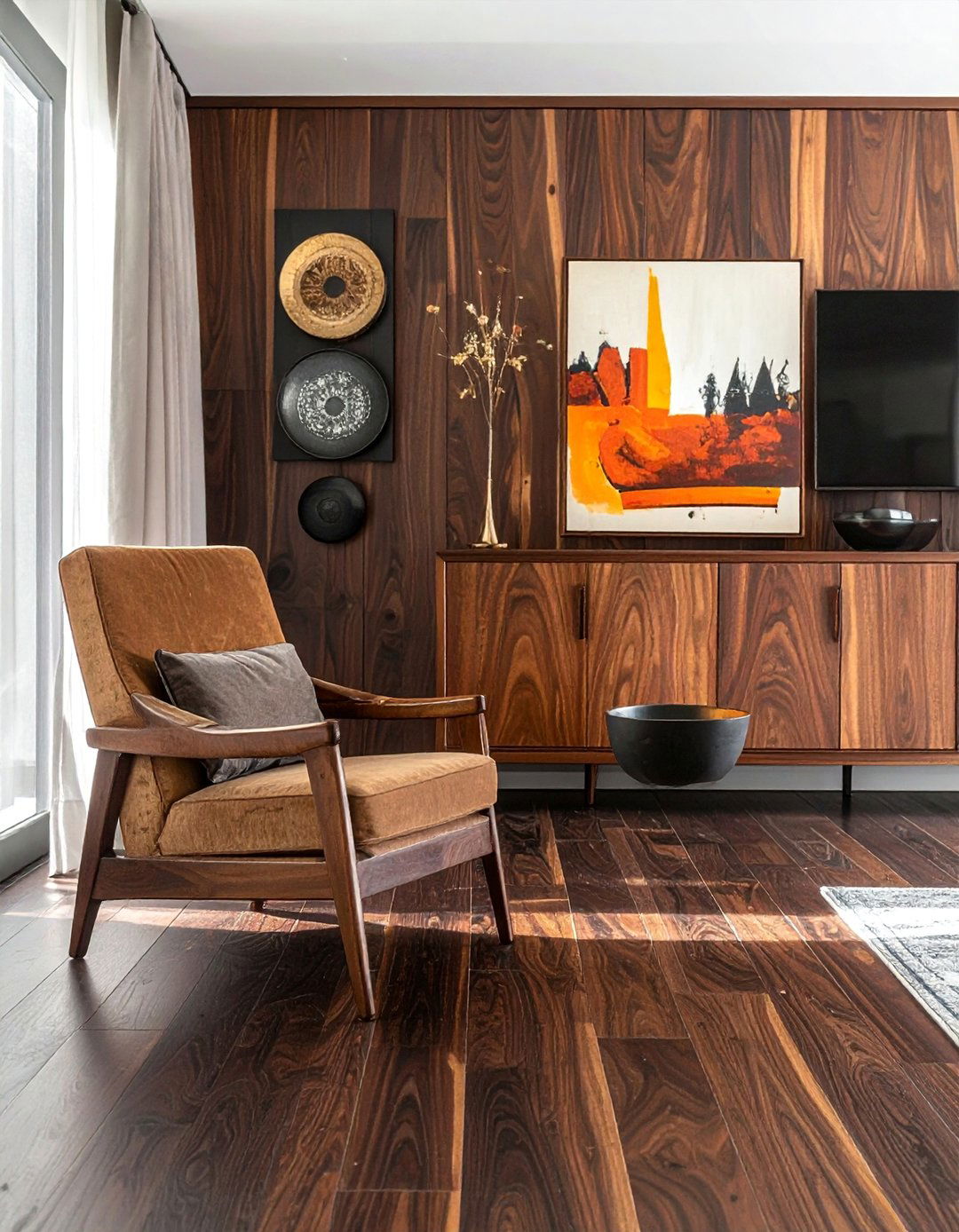 Layering Dark Wood Tones - 20 Dark Wood Interior Design Ideas for Your Home