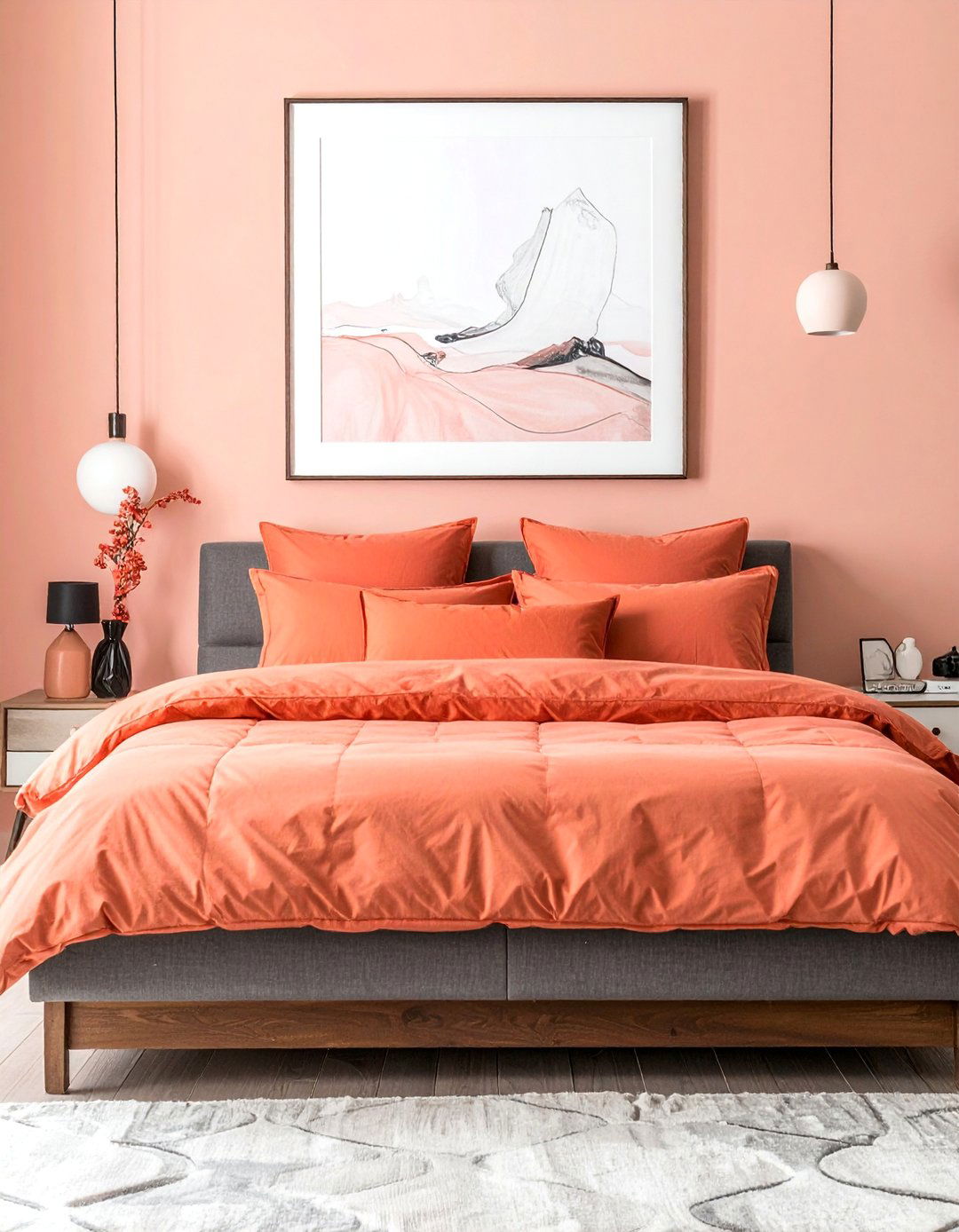 Layering Different Shades of Coral - 25 Coral Bedroom Ideas for a Fresh and Vibrant Look