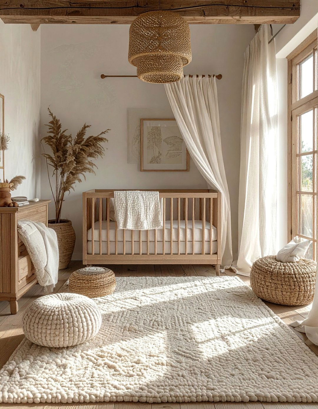 Layering Neutral Textiles in the Nursery - 15 Farmhouse Nursery Ideas for a Cozy and Charming Space