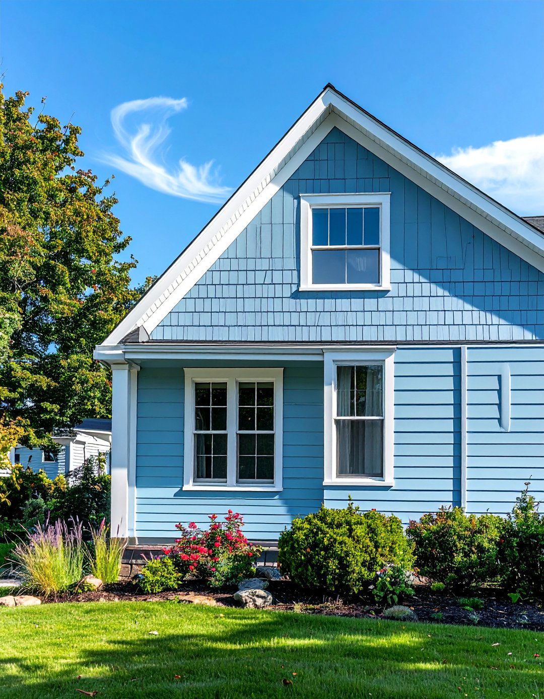 Light Blue Siding with Crisp White Trim - 25 Light Blue House Exterior Ideas for Curb Appeal