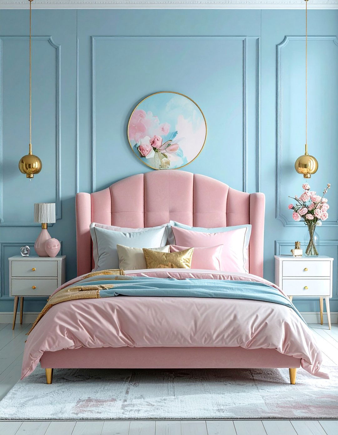 Light Blue and Soft Pink Bedroom Combination - 25 Light Blue Bedroom Ideas for a Calming Retreat