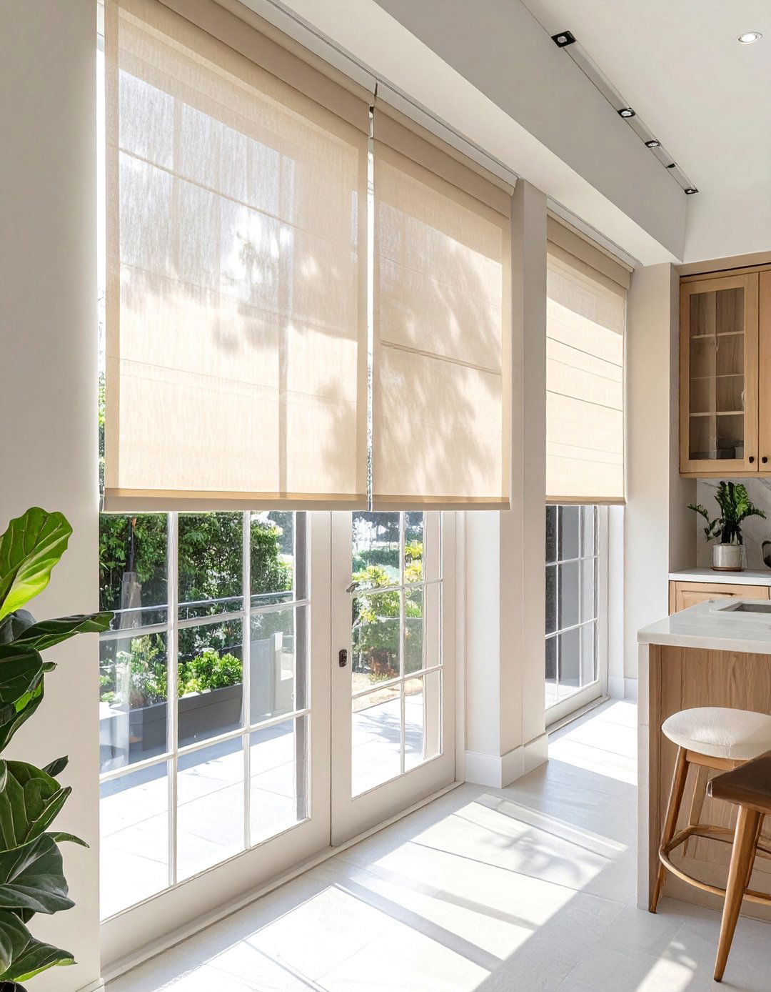 Light Filtering Roller Shades - 20 Window Treatments for French Doors to Add Style