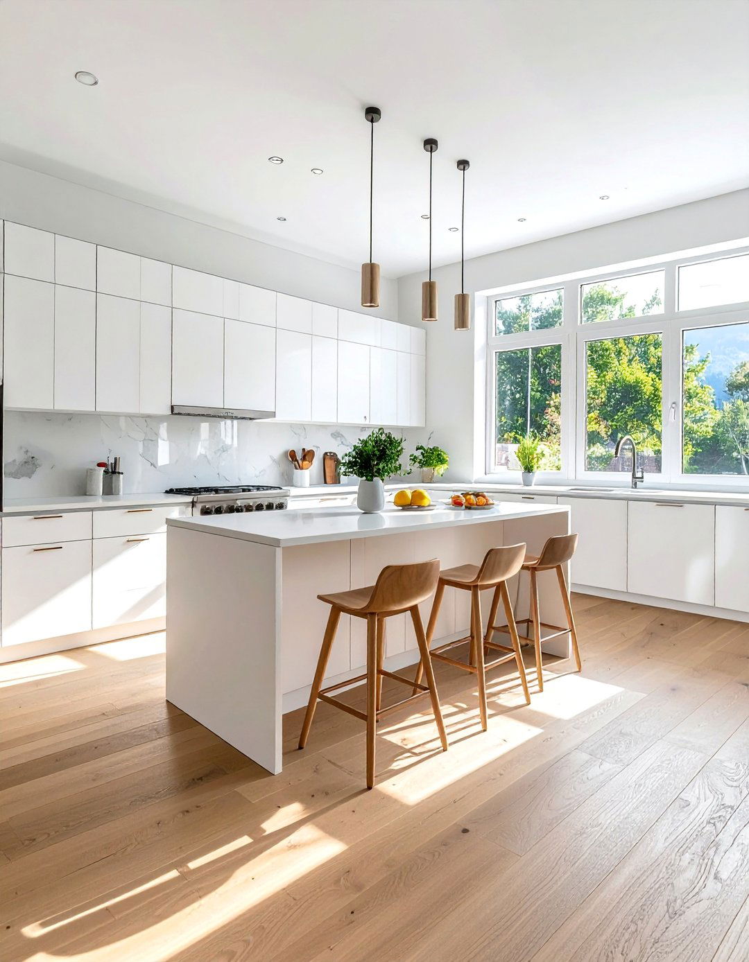 Light Oak Wood Floors for an Airy Scandinavian Kitchen - 15 Kitchens With Wood Floors for a Warm and Inviting Look