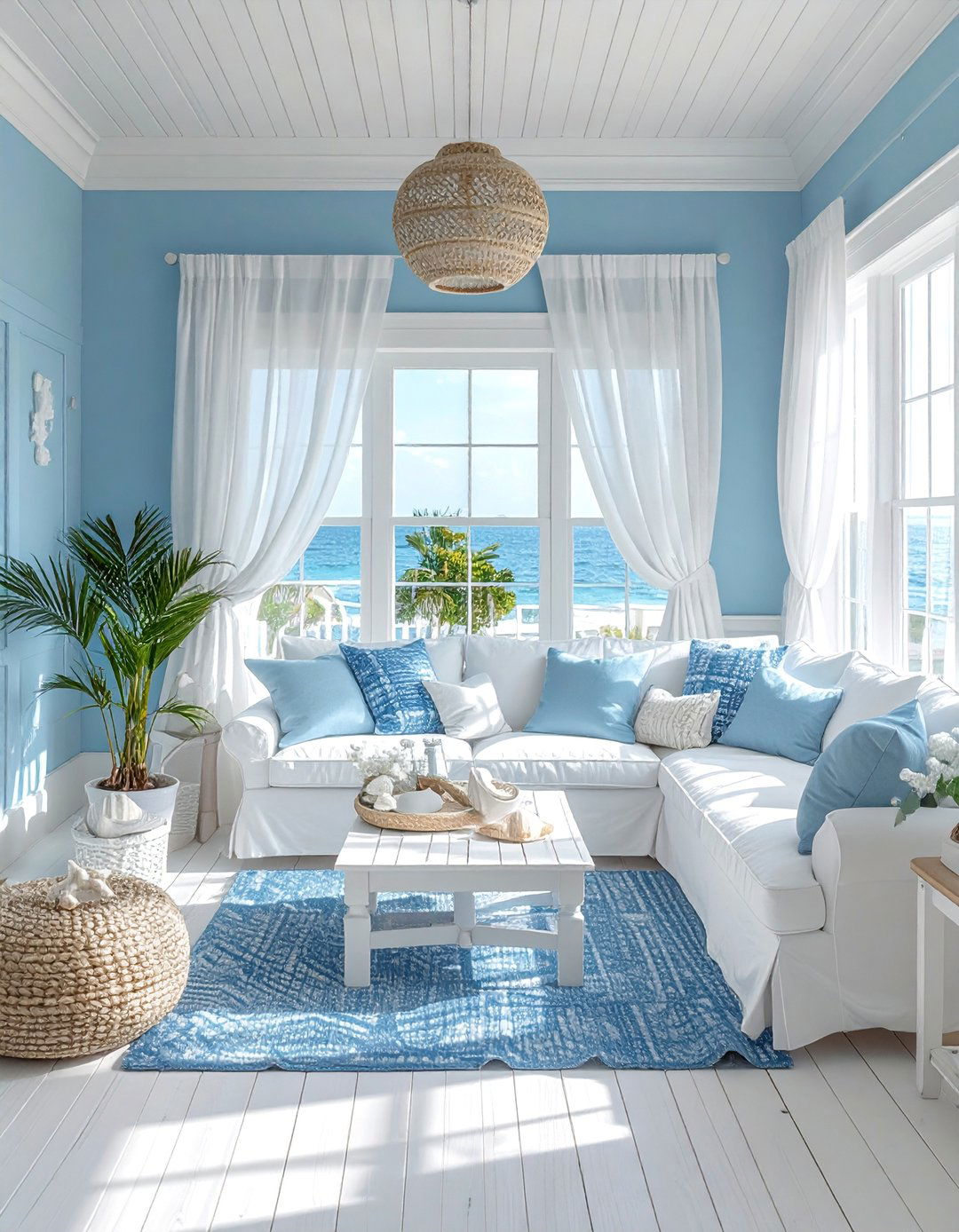 Light Sky Blue Sunroom - 20 Sunroom Color Ideas to Brighten Your Indoor-Outdoor Space