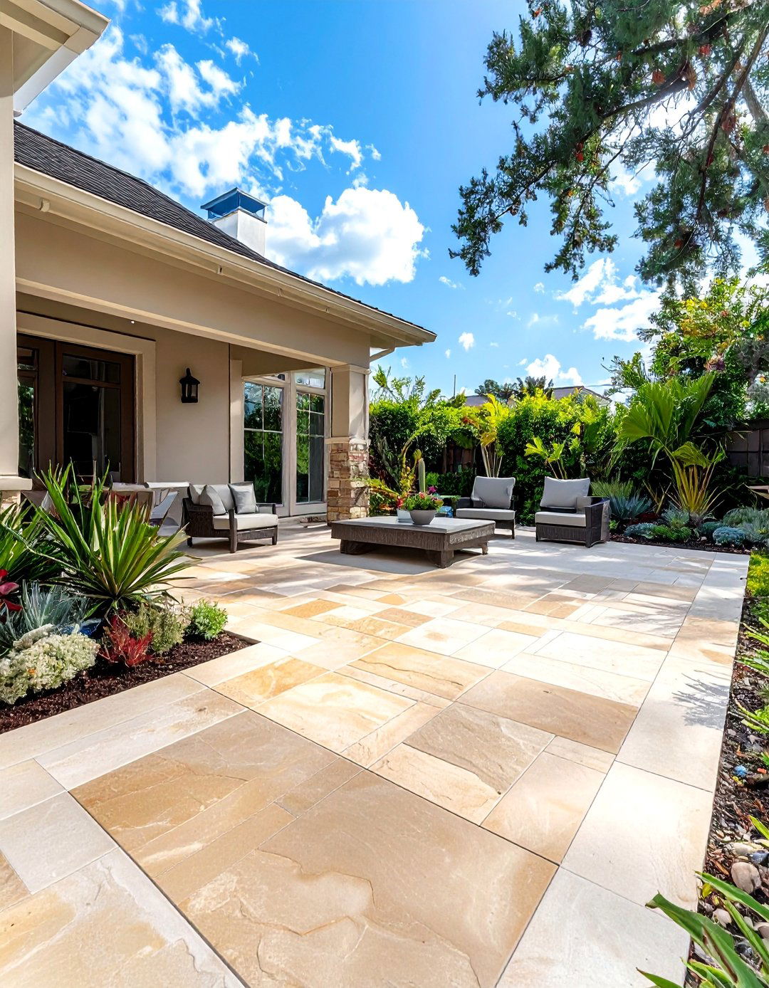Light Tan Stamped Concrete Patio - 40 Stamped Concrete Patio Ideas for Stylish Outdoor Spaces