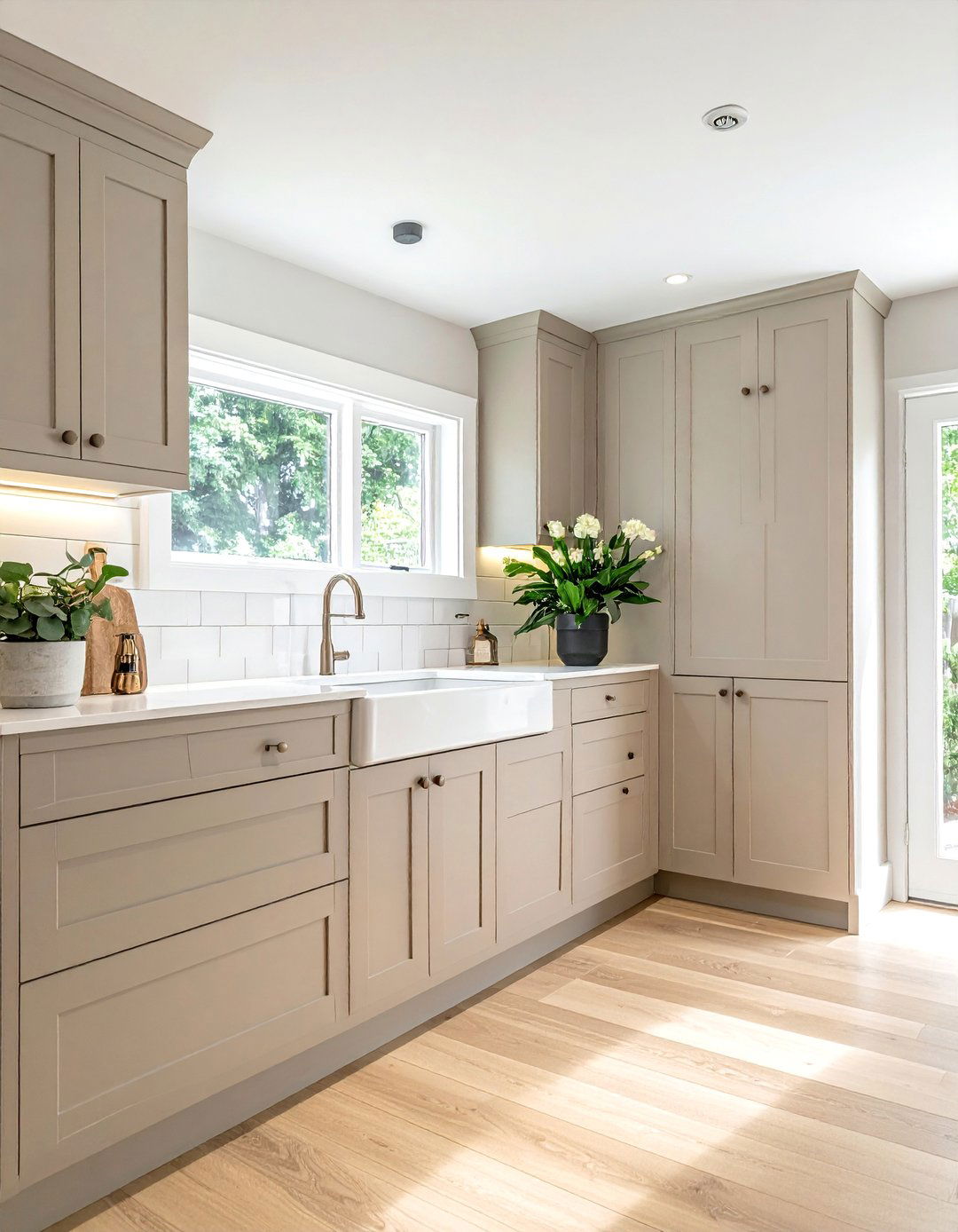 Light Taupe Kitchen Cabinets for an Airy Feel - 25 Stunning Taupe Kitchen Cabinet Design Ideas