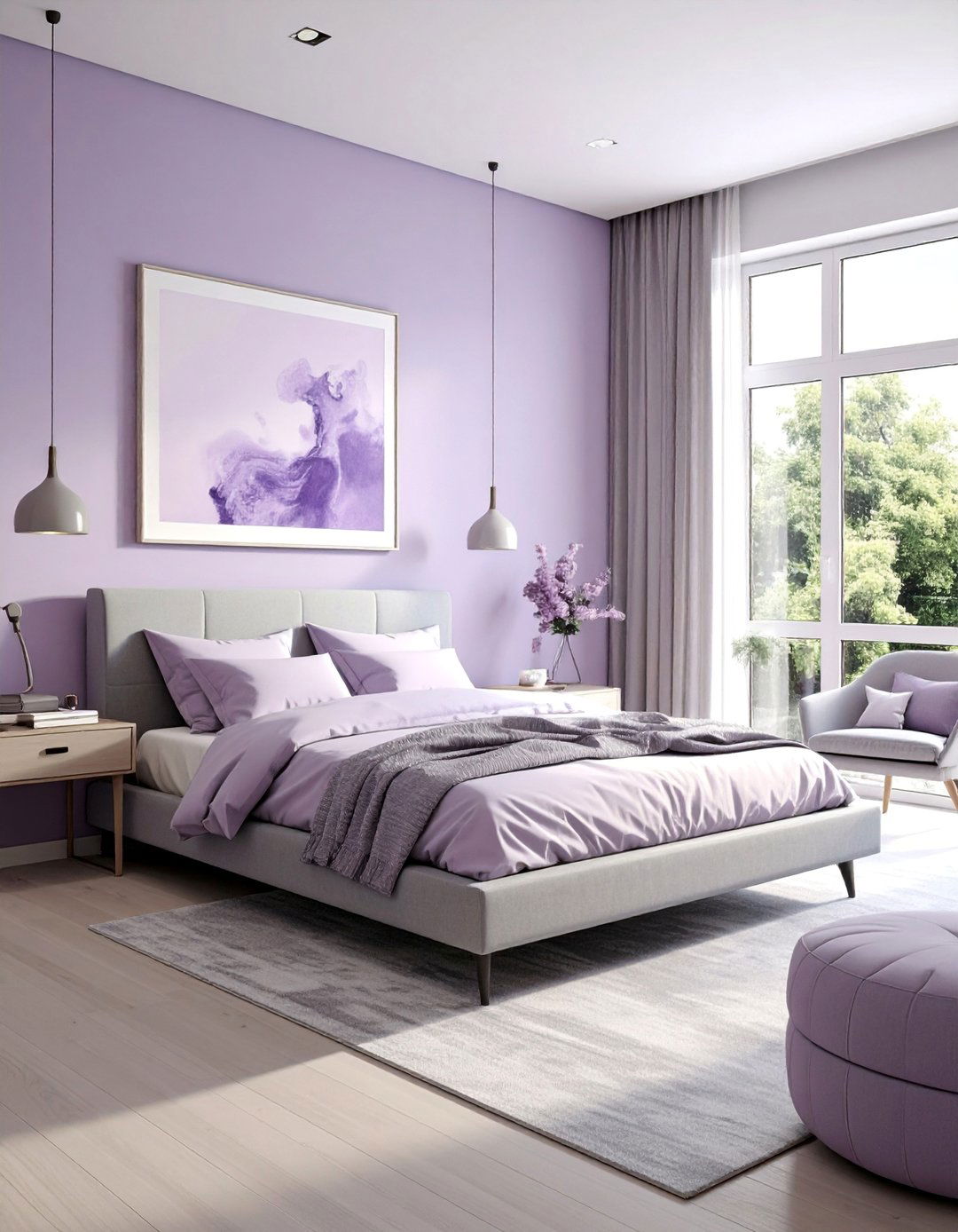 Lilac Bedroom in a Minimalist Style - 15 Lilac Bedroom Ideas for a Soft and Serene Space