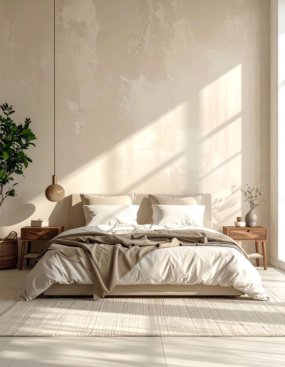 Limewash Accent Wall for Soft Texture - 20 Dreamy Bedroom Design Ideas for a Relaxing Space
