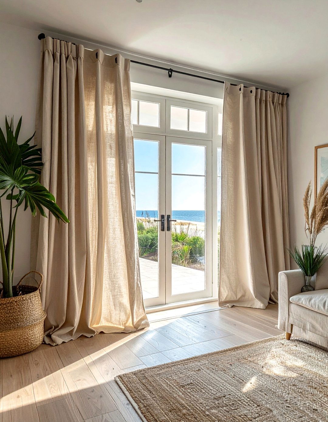 Linen Curtain Panels - 20 Window Treatments for French Doors to Add Style