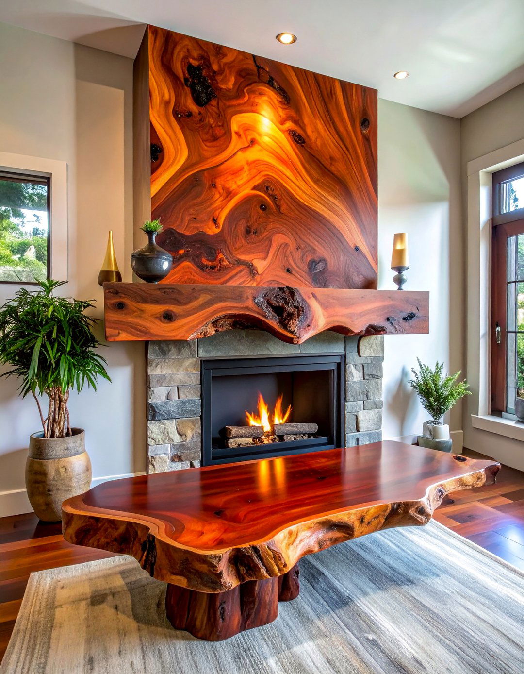 Live Edge Redwood Mantels