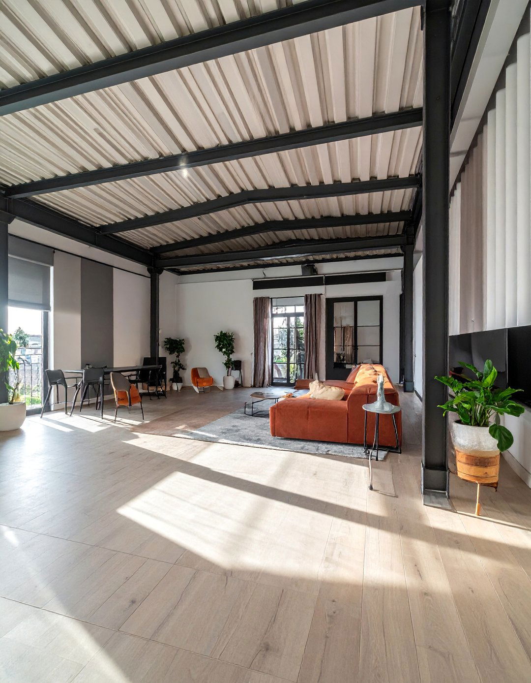 Living Room Barrel Ceiling with Exposed Structure - 20 Barrel Ceiling Ideas for a Unique Architectural Feature