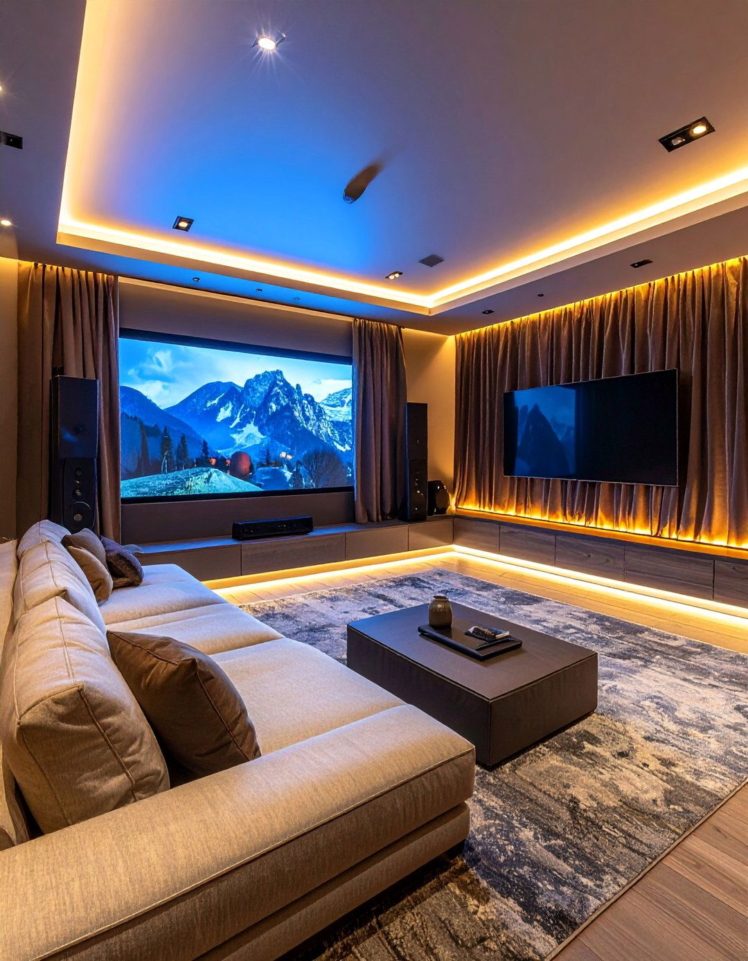 Living Room Theater Zone - 40 Small Home Theater Ideas for Movie Nights