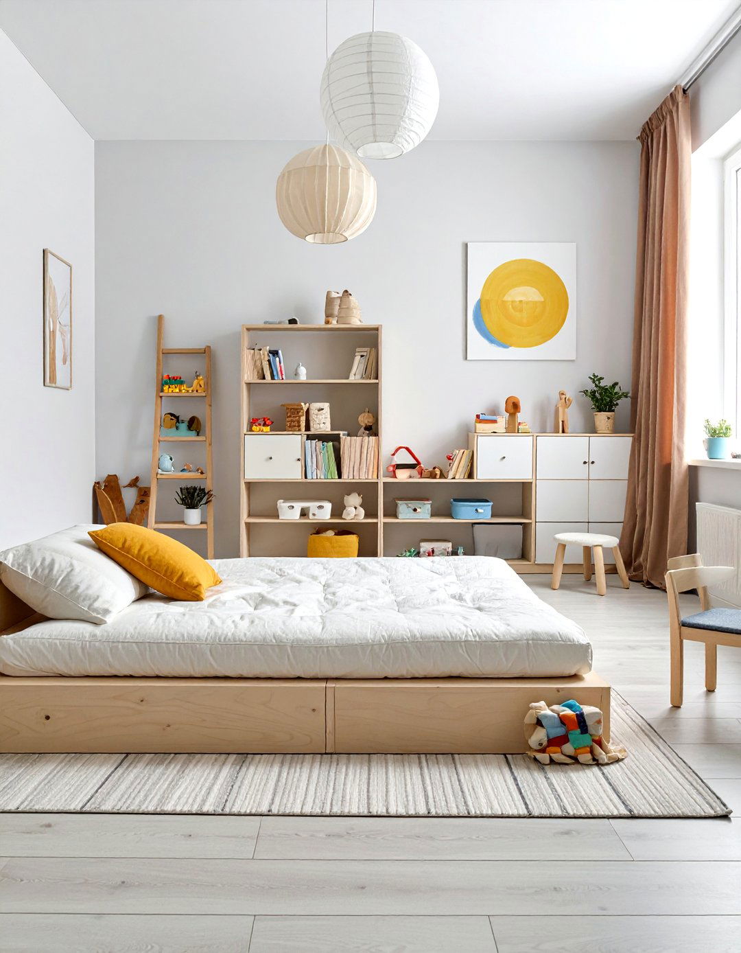 Low Floor Bed Setup - 40 Toddler Room Ideas for Fun and Functionality