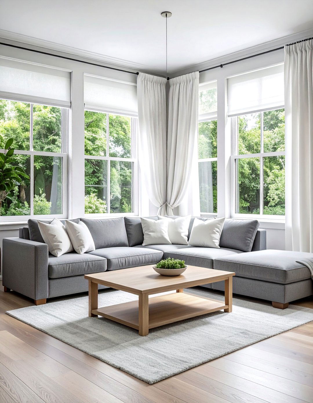 Low Profile Sectional for Bay Windows - 20 Couch in Front of Window Ideas for Bright Spaces