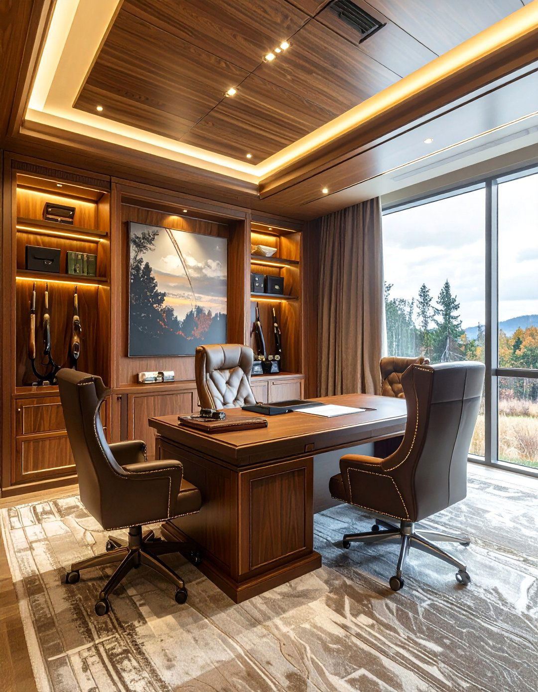 Luxury Executive Hunting Office - 25 Hunting Room Ideas for the Ultimate Sportsman's Retreat