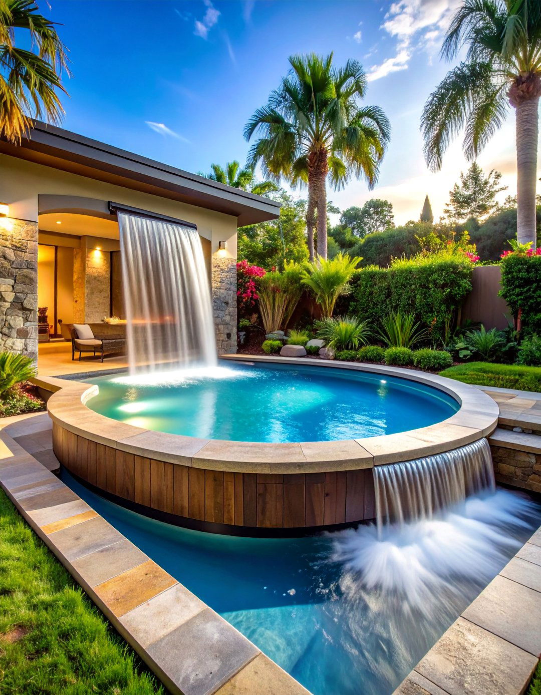 Luxury Spa Pool Combination - 40 Swimming Pool Ideas for a Refreshing Backyard Oasis