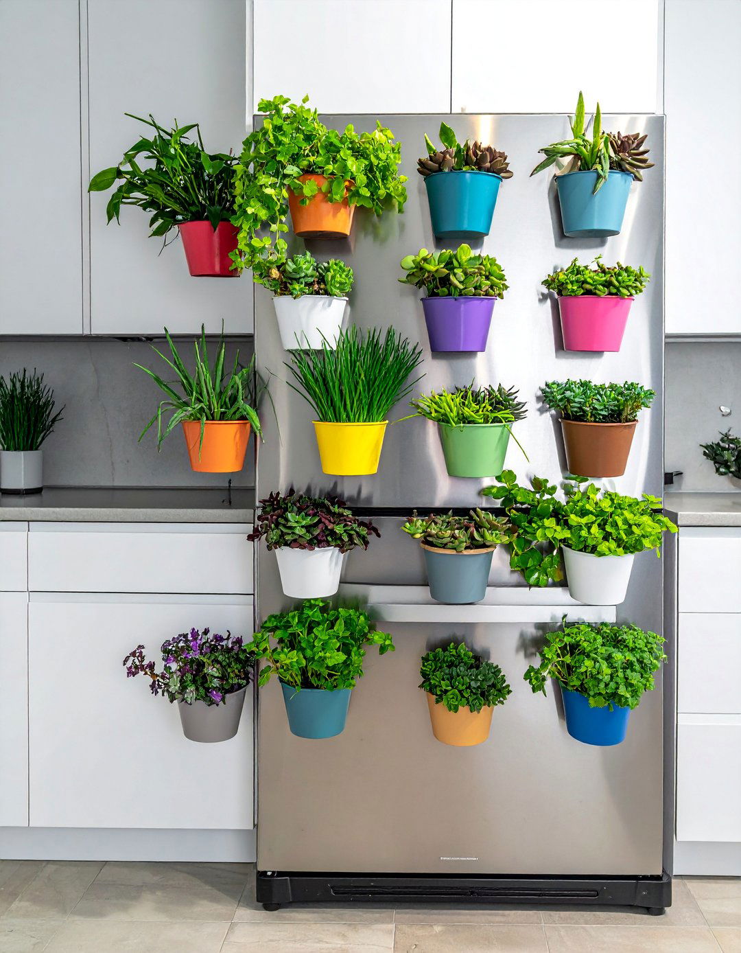 Magnetic Pot Vertical Garden - 40 Vertical Garden Ideas for Small Spaces