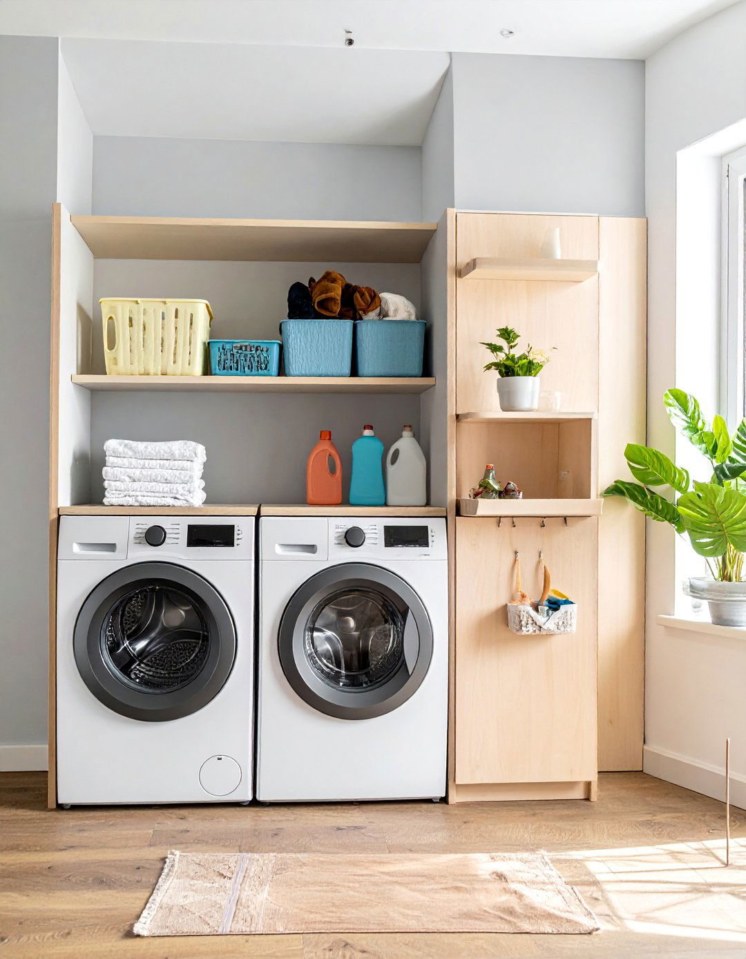 Magnetic Storage Solutions - 15 Smart Small Laundry Room Ideas with Top Load Washer