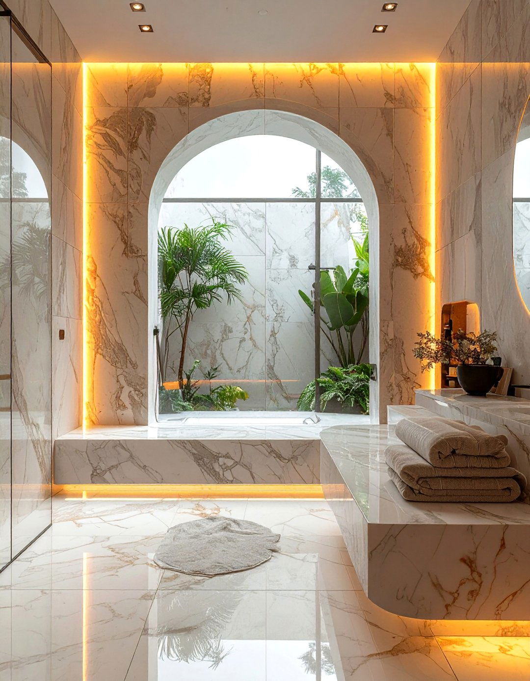 Marble Bench Seating - 20 Luxury Marble Bathroom Ideas for a Spa-Like Retreat
