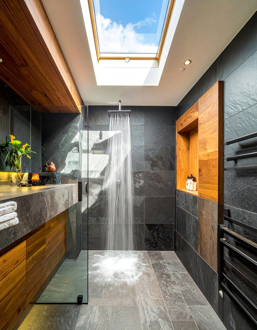 Masculine Bathroom Featuring a Skylight - 20 Masculine Bathroom Ideas for a Bold Design