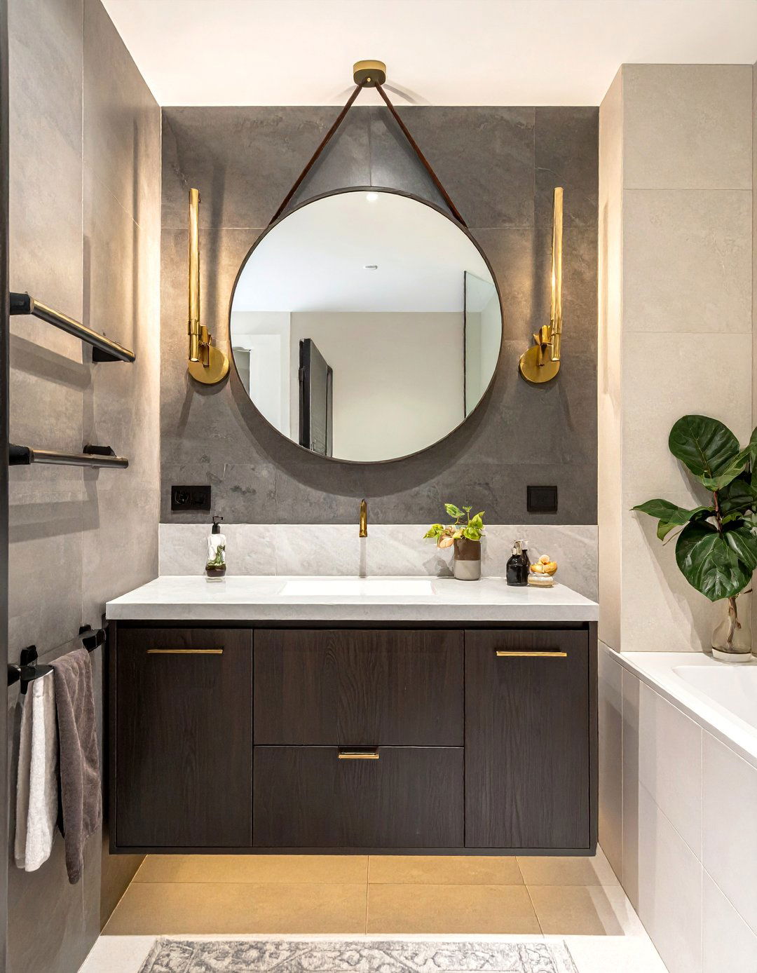 Masculine Bathroom with Leather and Metal Accents - 20 Masculine Bathroom Ideas for a Bold Design