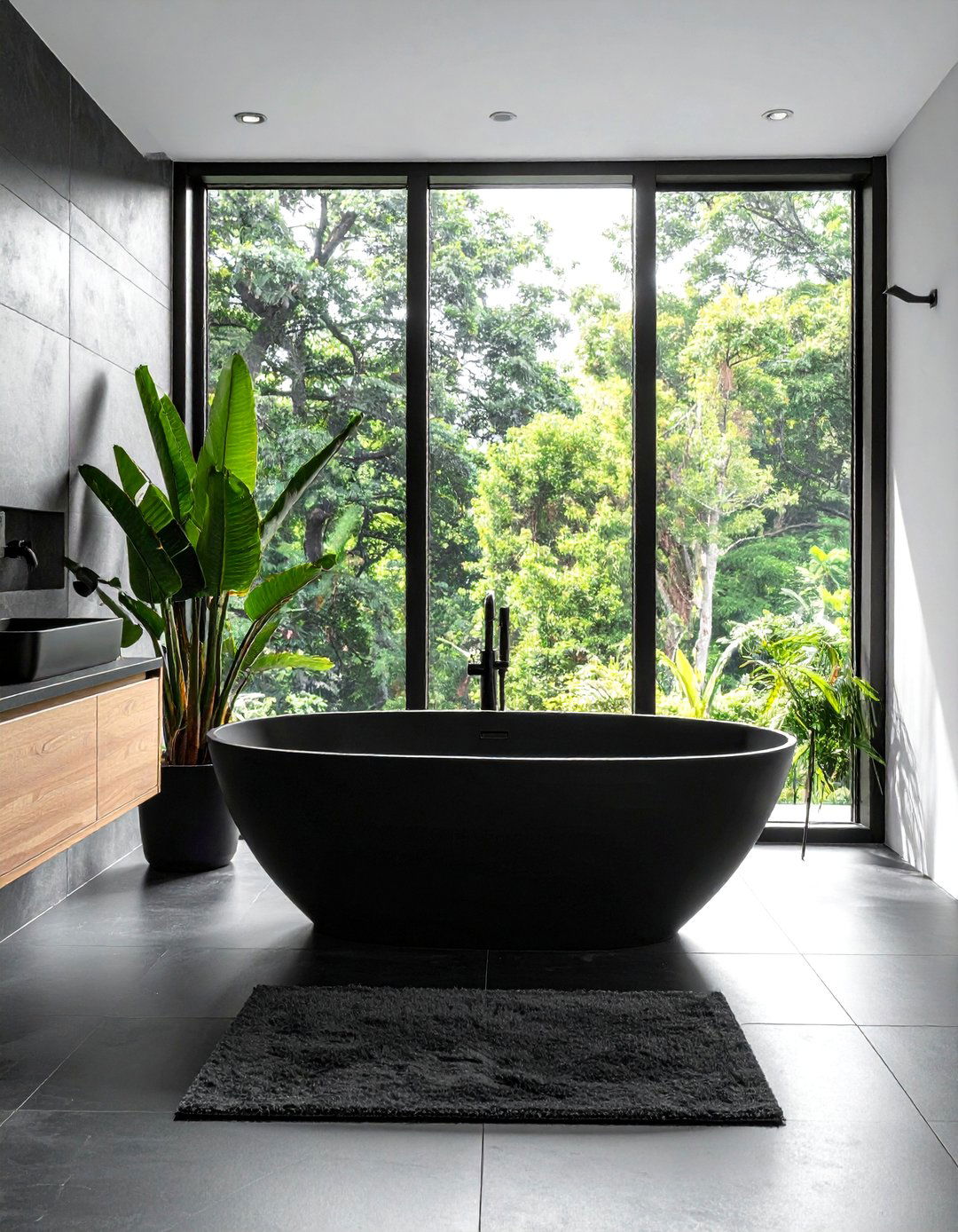 Masculine Bathroom with a Freestanding Soaking Tub - 20 Masculine Bathroom Ideas for a Bold Design