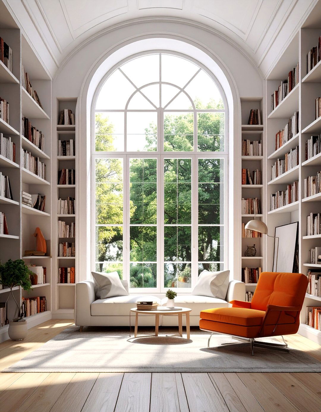 Matched Bookshelves Flanking a Central Element - 15 Elegant Symmetrical Living Room Ideas for Balance