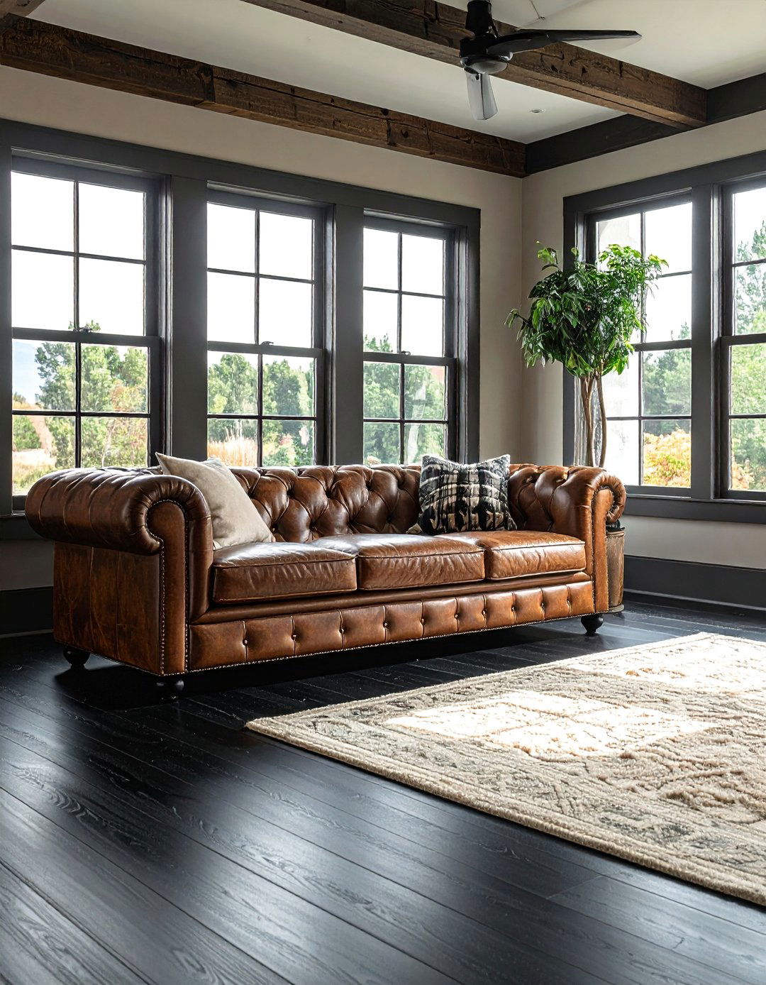 Matte Black Hardwood Floor Living Room - 25 Black Floor Living Room Ideas for a Dramatic Look