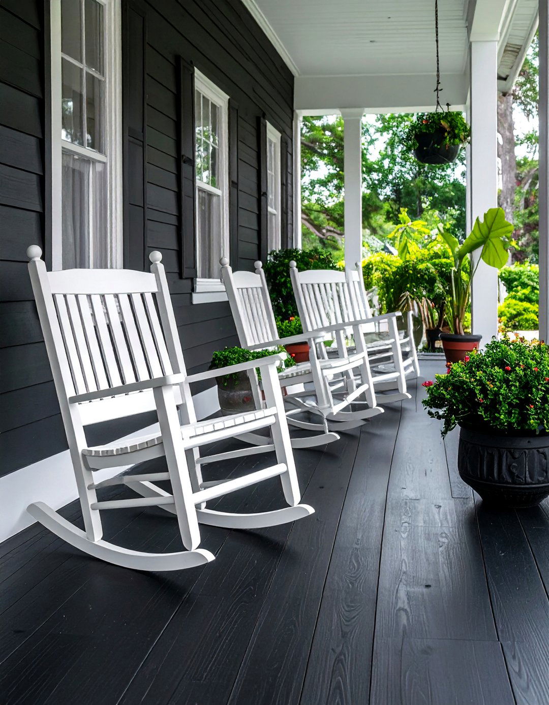 Matte Black Porch Floor Paint - 15 Black Porch Ideas to Elevate Your Outdoor Space