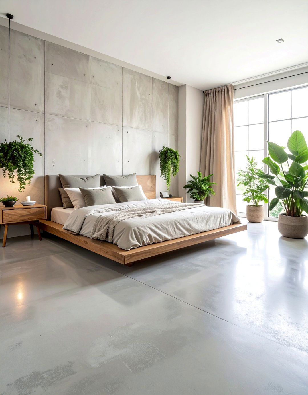 Matte Finish Concrete Floor Bedroom - 20 Concrete Floor Bedroom Ideas for a Sleek Look