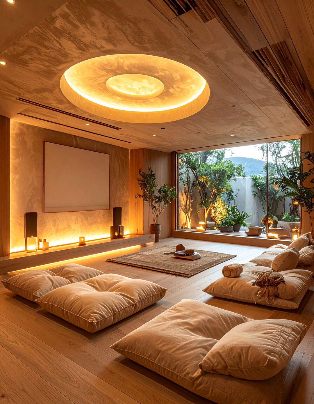 Meditation Theater - 40 Small Home Theater Ideas for Movie Nights