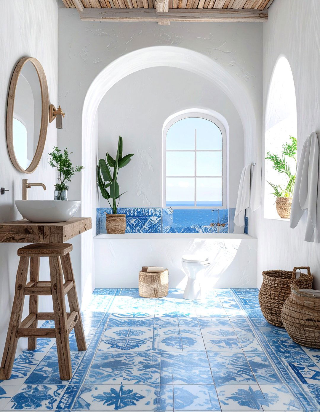 Mediterranean Coastal Aesthetic Bathroom - 20 Aesthetic Bathroom Ideas for a Stylish Space