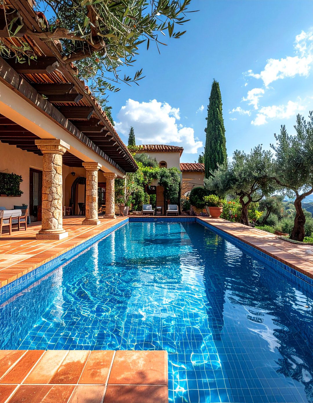 Mediterranean Resort Style Pool - 40 Swimming Pool Ideas for a Refreshing Backyard Oasis