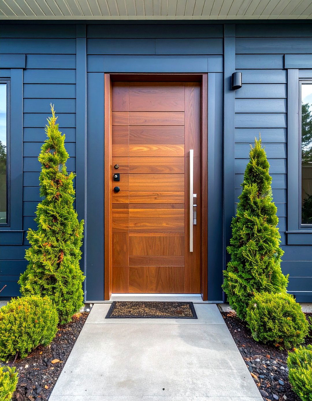 Medium Tone Teak Brown Front Door - 15 Brown Front Door Ideas to Enhance Your Home's Curb Appeal