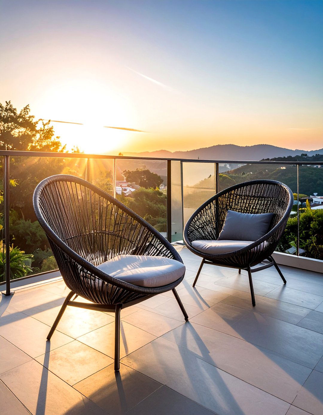 Metal Mesh Lounge Chairs - 25 Balcony Seating Ideas for Small Outdoor Spaces