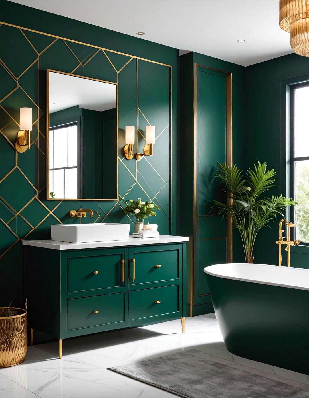 Metallic Accent Bathroom Wallpaper - 30 Bathroom Wallpaper Ideas for a Stylish Update