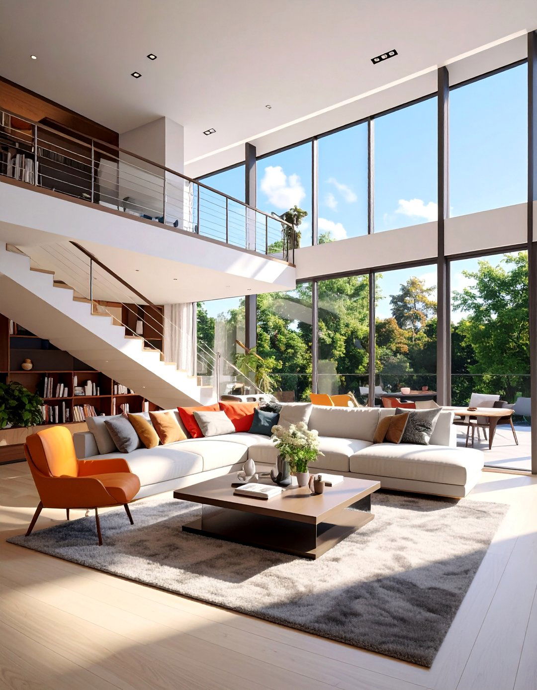 Mezzanine Level Integration - 25 High Ceiling Living Room Ideas to Maximize Your Space