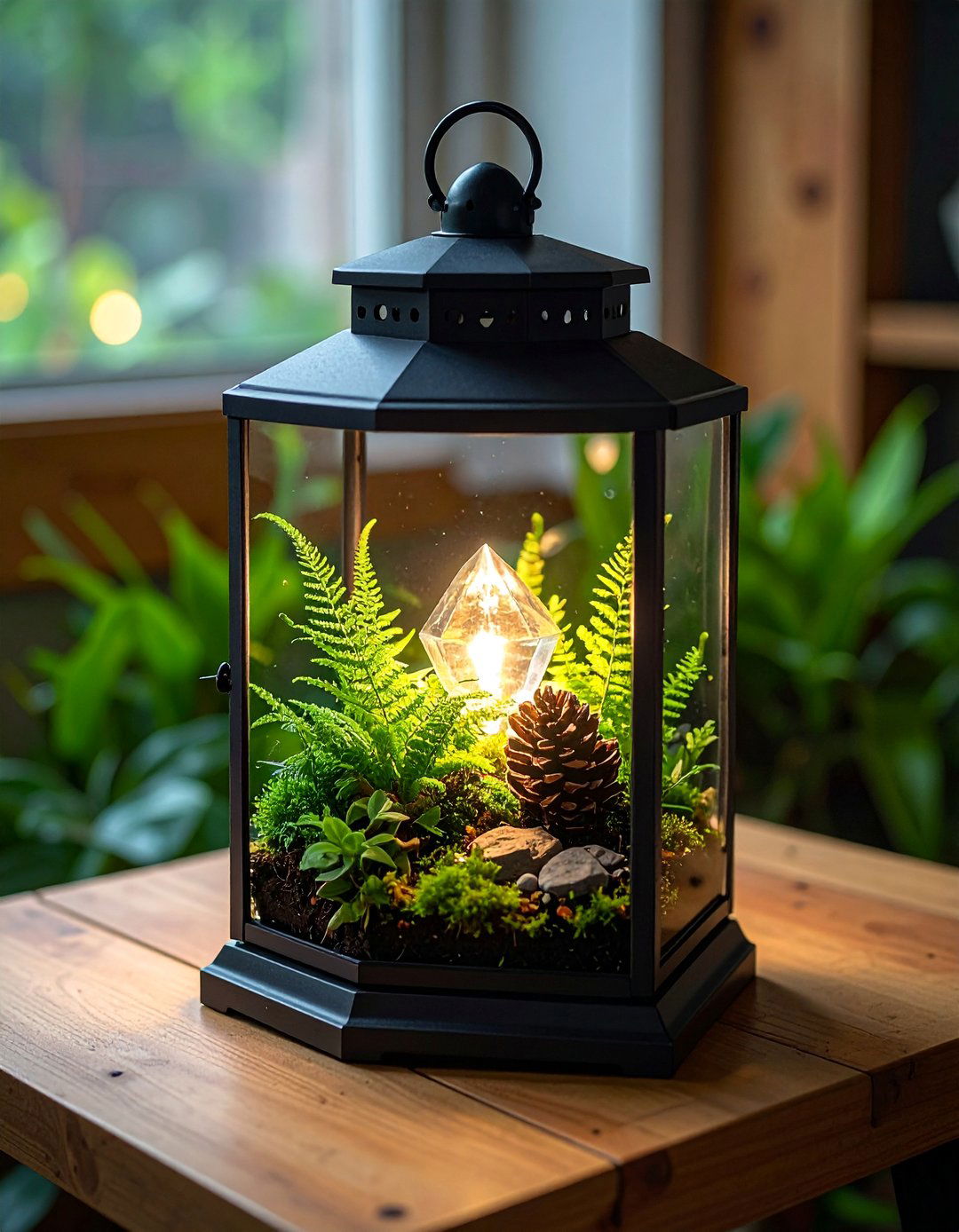 Miniature Lantern Terrarium Garden - 20 Miniature Garden Ideas for Small Outdoor Spaces