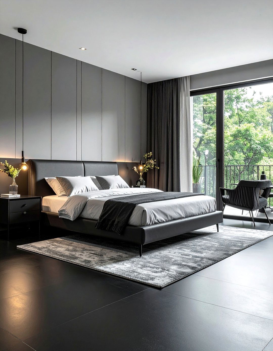 Minimalist Black Floor Bedroom with a Neutral Palette - 20 Black Floor Bedroom Ideas for a Dramatic and Stylish Retreat