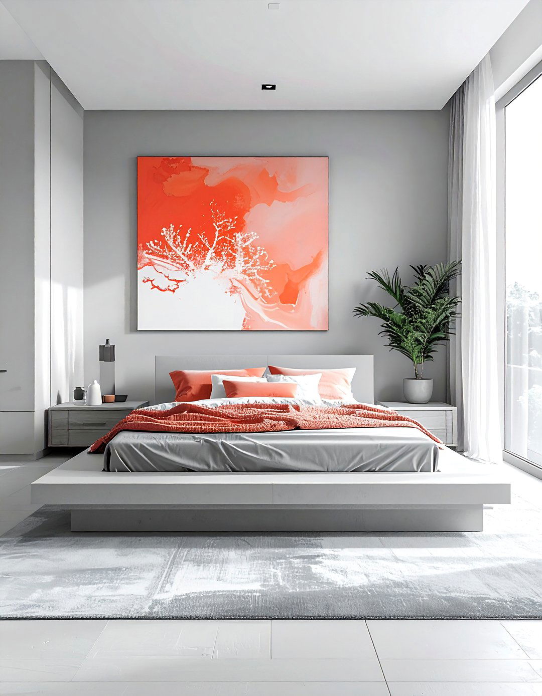 Minimalist Coral Bedroom - 25 Coral Bedroom Ideas for a Fresh and Vibrant Look