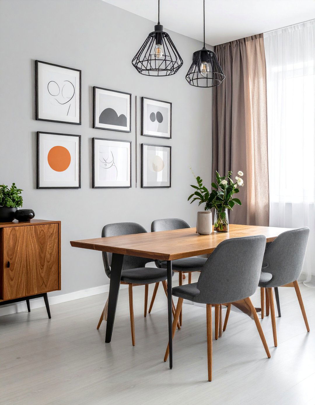 Minimalist Frame Dining Room Gallery Wall - 20 Dining Room Gallery Wall Ideas for Stylish Decor