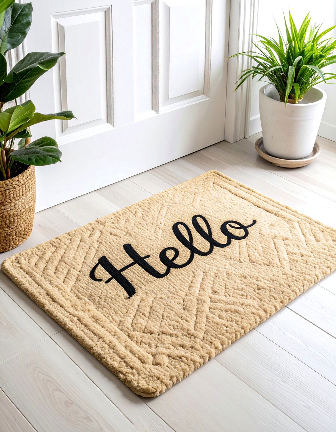 Minimalist Hello Front Door Mat