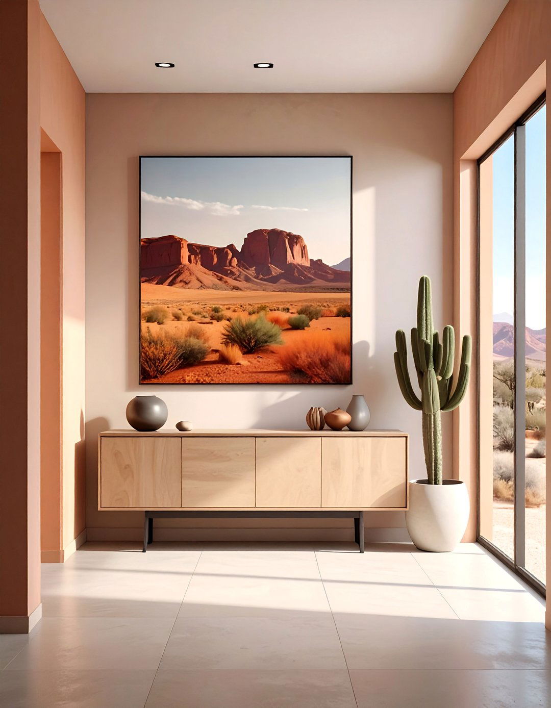 Minimalist Landscape Artwork - 20 Desert-Themed Room Ideas for a Unique Aesthetic