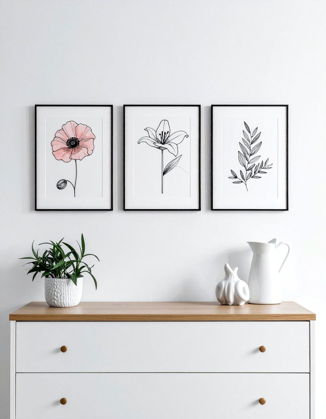 Minimalist Line Art Floral Nursery Prints - 15 Floral Nursery Ideas for a Blooming Baby Room