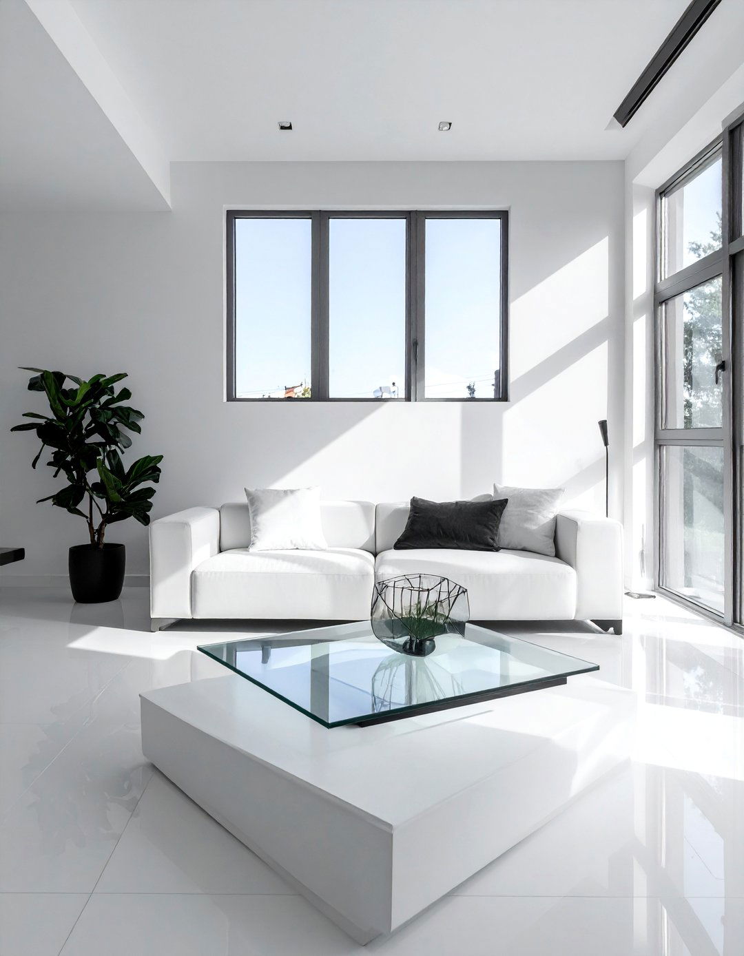 Minimalist Platform Sofa for Modern Spaces - 20 Couch in Front of Window Ideas for Bright Spaces