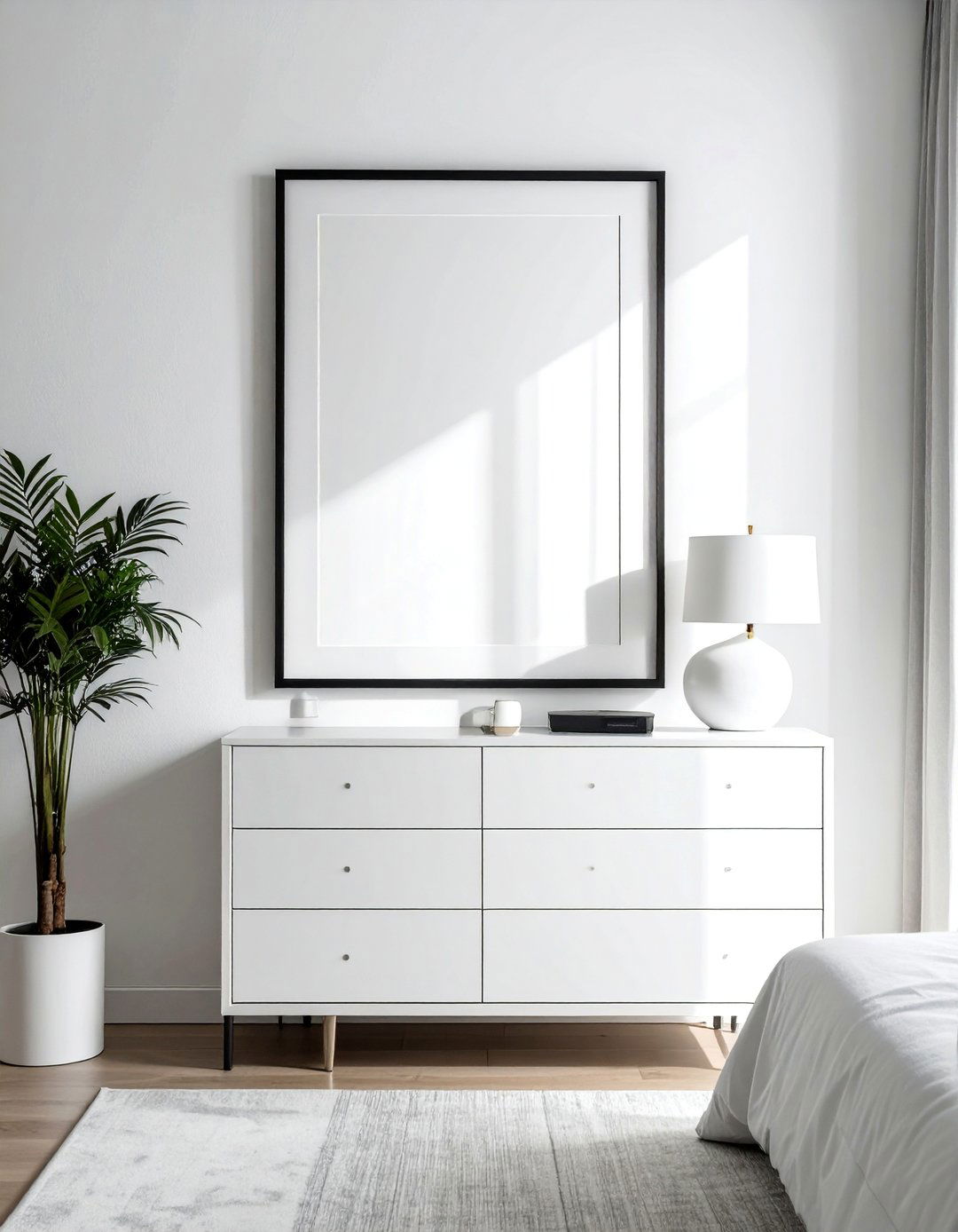 Minimalist Rectangle Mirror - 20 Mirror Over Dresser Ideas to Elevate Your Bedroom